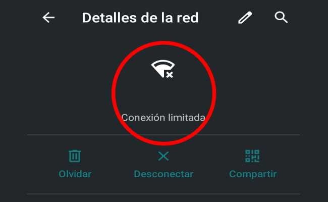 Cómo quitar conexión limitada wifi en android